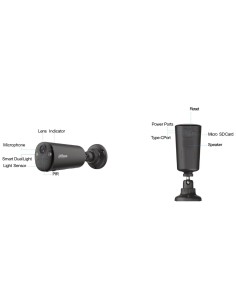 Acheter DAHUA BF4CA-XL/M0508 Caméra tubulaire IP H265 4 Mpx éclairage double LED 20 m / IR 15 m 2.1mm IP66 PIR micro/haut-parleu 2