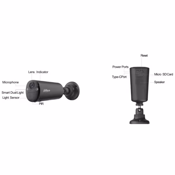 Kaufen DAHUA BF4CA-XL/M0508 Tubular-IP H265 4 MP Dual-LED-Beleuchtung 20 m/IR 15 m 2.1mm IP66 PIR Mikrofon/Lautsprecher WLAN KI 