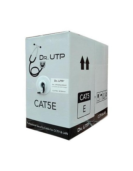 Acheter DRUTP UTPCAT5E-305-EXT Bobine 305 m Câble UTP CAT5e pour extérieur 0.50mm Gaine PE noire
