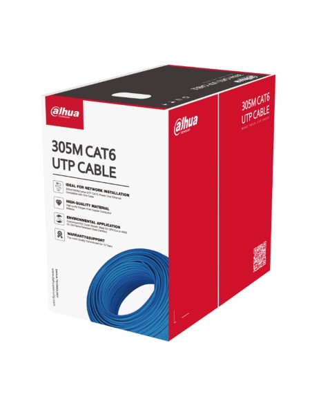 Acquistare DAHUA PFM923I-6UN-C (BLUE) Bobina da 305 m Cavo UTP CAT6 0.53mm Rame privo di ossigeno CE CPR Eca. Guaina LSZH Blu