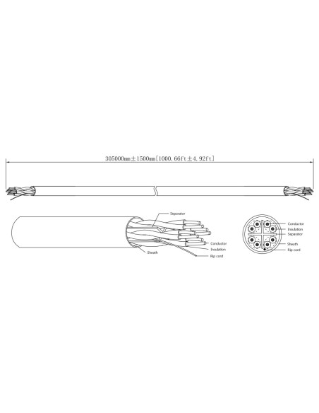 Acquistare DAHUA PFM923I-6UN-CC (PURPLE) Bobina da 305 m Cavo UTP CAT6 0.53mm Rame senza ossigeno CE CPR Cca. Guaina LSZH Viola