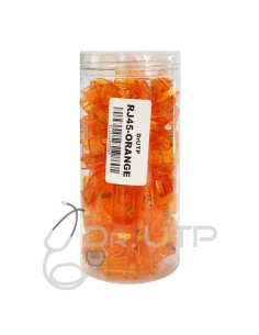 Kaufen Sie DRUTP RJ45-ORANGE RJ45-Stecker CAT.5e Farbe Orange im Behälter mit 100 Stück