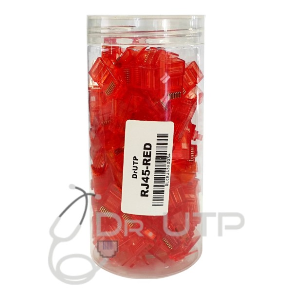 Acquistare DRUTP RJ45-RED Connettore RJ45 CAT.5e colore rosso in barattolo da 100 unità
