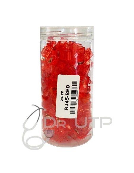 Acquistare DRUTP RJ45-RED Connettore RJ45 CAT.5e colore rosso in barattolo da 100 unità