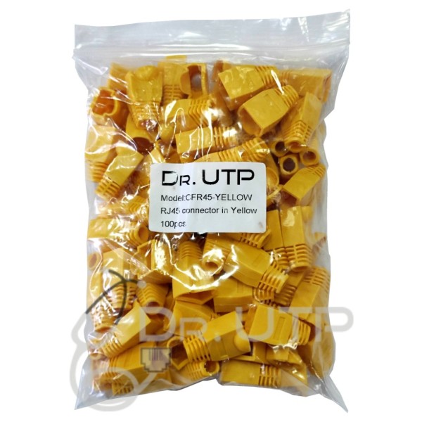 Acquista DRUTP CFR45-YELLOW cappuccio colore giallo per connettore RJ45 in busta da 100 unità