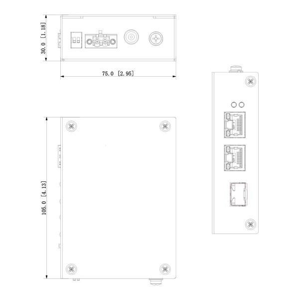 Comprar DAHUA PFS3103-1GT1ET-60-V2 Switch Hardened PoE 2.0 2 puertos (1p 10/100 + 1p Gigabit) +1SFP Uplink Gigabit 60W No_Gestio