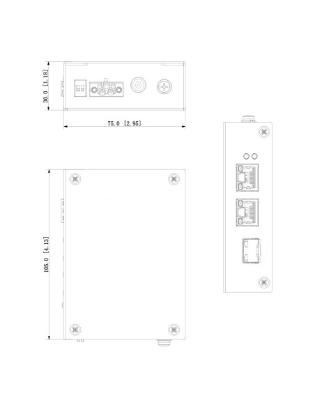 Kaufen DAHUA PFS3103-1GT1ET-60-V2 gehärteter Switch PoE 2.0 mit 2 Ports (1× 10/100 + 1× Gigabit) + 1× SFP-Gigabit-Uplink, 60 W, 
