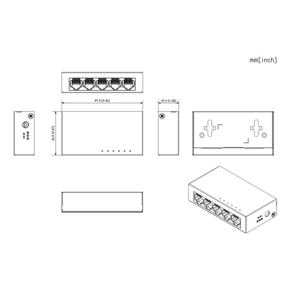 Acheter DAHUA PFS3005-5GT-V2 Switch 5 ports Gigabit non géré Layer2
