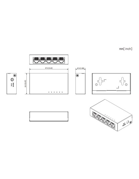 Acheter DAHUA PFS3005-5GT-V2 Switch 5 ports Gigabit non géré Layer2