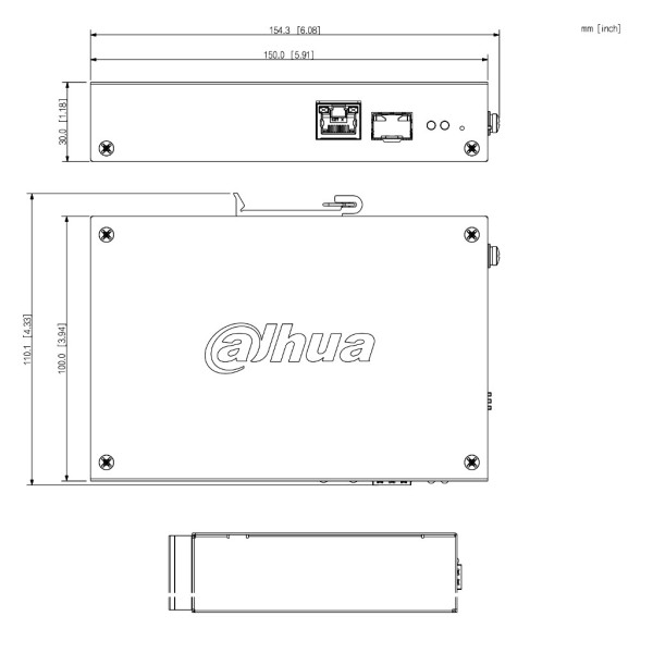 Acheter DAHUA CHS4102-1GT Switch durci 2 ports 1RJ45 Gigabit + 1SFP Gigabit administrable dans le Cloud Layer2