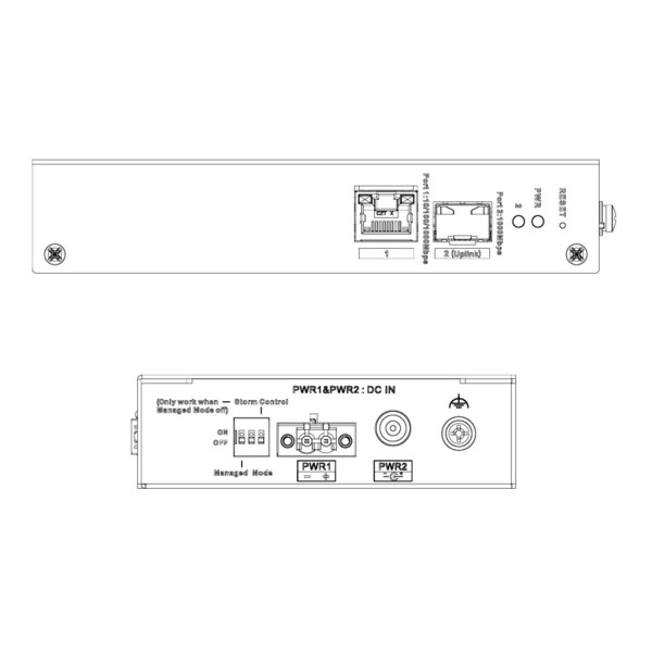 Acheter DAHUA CHS4102-1GT Switch durci 2 ports 1RJ45 Gigabit + 1SFP Gigabit administrable dans le Cloud Layer2