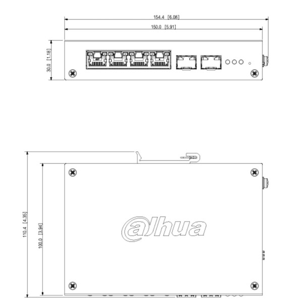Acheter DAHUA CHS4206-4ET-90 Switch durci PoE 4 ports 10/100 + 2 SFP Gigabit 90W gérable dans le Cloud Layer2
