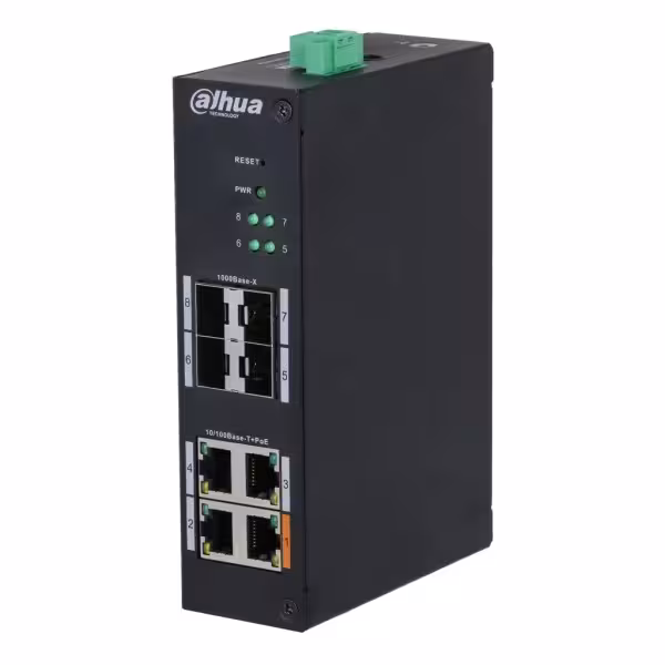 Kaufen DAHUA HS4408-4ET-60 gehärteter Switch PoE 4 Ports 10/100 + 4 SFP Gigabit 60 W verwaltbar Layer 2