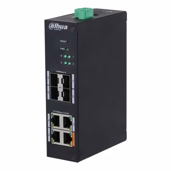 Comprar DAHUA HS4408-4ET-60 Switch Hardened PoE 4 puertos 10/100 +4SFP Gigabit 60W Gestionable Layer2
