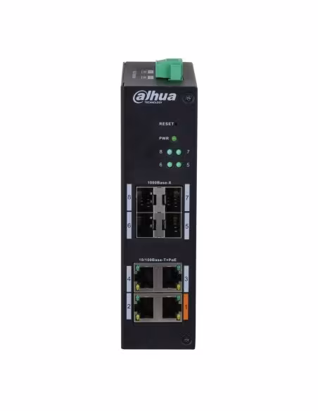 Comprar DAHUA HS4408-4ET-60 Switch Hardened PoE 4 puertos 10/100 +4SFP Gigabit 60W Gestionable Layer2