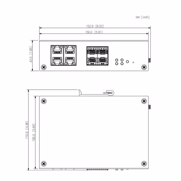 Kaufen DAHUA HS4408-4ET-60 gehärteter Switch PoE 4 Ports 10/100 + 4 SFP Gigabit 60 W verwaltbar Layer 2