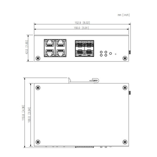 Comprar DAHUA HS4408-4ET-60 Switch Hardened PoE 4 puertos 10/100 +4SFP Gigabit 60W Gestionable Layer2