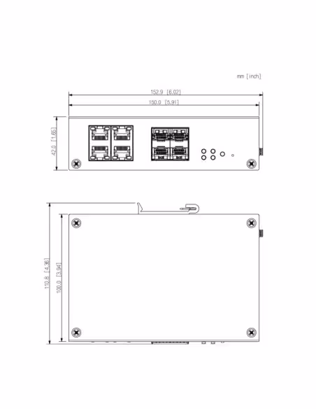 Kaufen DAHUA HS4408-4ET-60 gehärteter Switch PoE 4 Ports 10/100 + 4 SFP Gigabit 60 W verwaltbar Layer 2