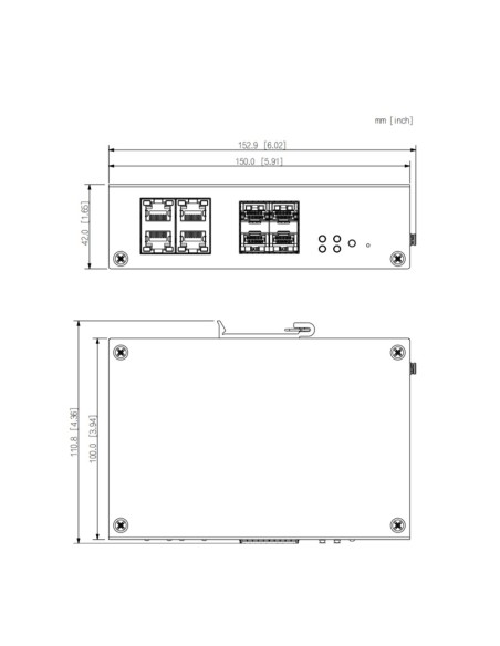 Acquistare DAHUA HS4408-4ET-60 Switch Hardened PoE 4 porte 10/100 +4SFP Gigabit 60W gestibile Layer2