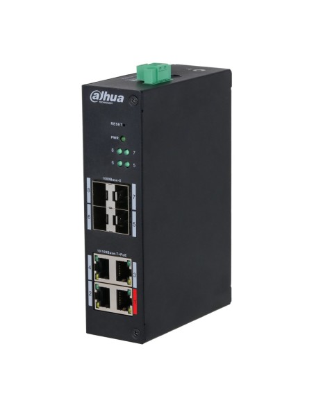 Acheter DAHUA HS4408-4ET-96 Switch durci PoE 4 ports 10/100 + 4 SFP Gigabit 96 W gérable couche 2
