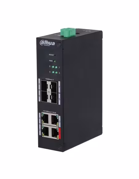 Comprar DAHUA HS4408-4ET-96 Switch Hardened PoE 4 puertos 10/100 +4SFP Gigabit 96W Gestionable Layer2