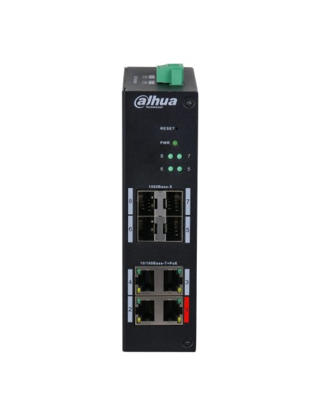 Comprar DAHUA HS4408-4ET-96 Switch Hardened PoE 4 puertos 10/100 +4SFP Gigabit 96W Gestionable Layer2