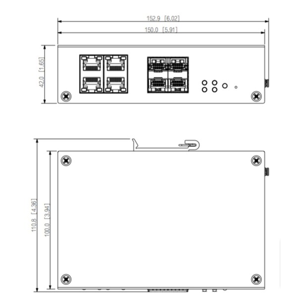 Acheter DAHUA HS4408-4ET-96 Switch durci PoE 4 ports 10/100 + 4 SFP Gigabit 96 W gérable couche 2