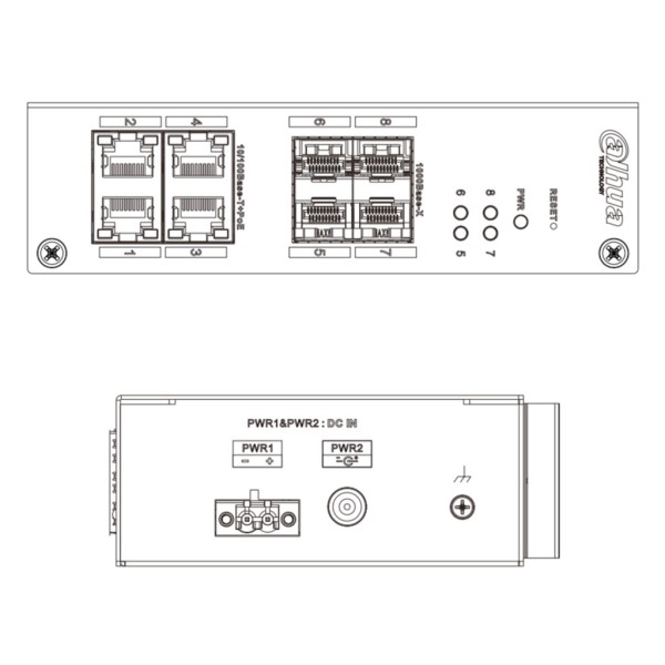 Acquistare DAHUA HS4408-4ET-96 Switch Hardened PoE 4 porte 10/100 + 4 SFP Gigabit 96W gestibile Layer2