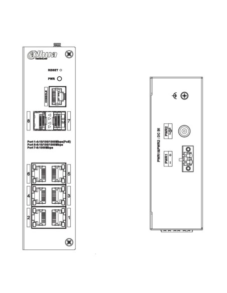 Acheter DAHUA HS4208-4GT-90 Switch durci PoE 4 ports Gigabit + 2 RJ45 Gigabit + 2 SFP Gigabit 90 W administrable Layer 2