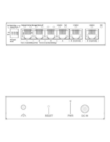 Acquistare DAHUA CS4006-4ET2GT-36 Switch PoE 4 porte 10/100 + 2RJ45 Uplink Gigabit 36W Gestibile in Cloud Layer2