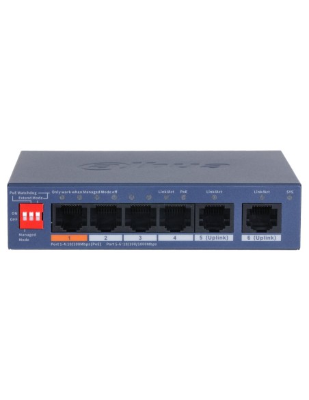 Comprar DAHUA CS4006-4ET2GT-60 Switch PoE 4 puertos 10/100 + 2RJ45 Uplink Gigabit 60W Gestionable en Cloud Layer2