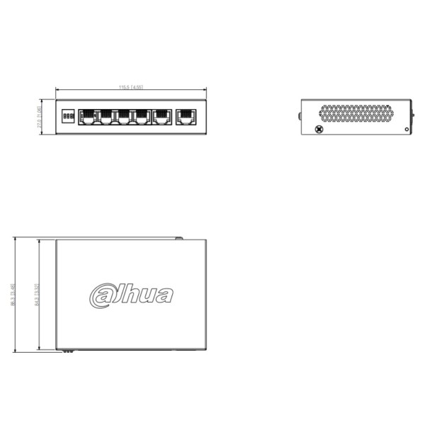 Acheter DAHUA CS4006-4ET2GT-60 Switch PoE 4 ports 10/100 + 2RJ45 Uplink Gigabit 60W gérable dans le Cloud Layer2