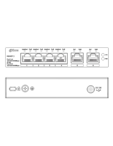 Acquistare DAHUA CS4006-4GT-60 Switch PoE 4 porte Gigabit + 2RJ45 Uplink Gigabit 60W Gestibile in Cloud Layer2