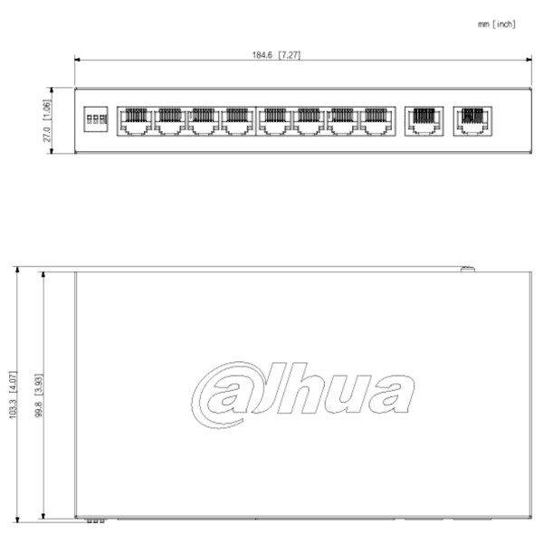 Acheter DAHUA CS4010-8ET2GT-110 Switch PoE 8 ports 10/100 + 2RJ45 Uplink Gigabit 110W gérable dans le Cloud Layer2