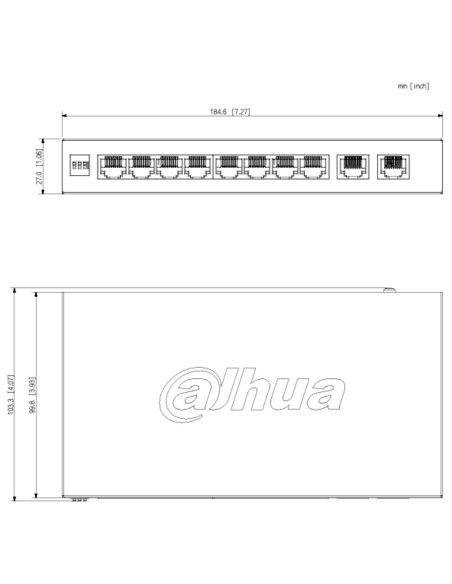 Acquistare DAHUA CS4010-8ET2GT-110 Switch PoE 8 porte 10/100 + 2RJ45 Uplink Gigabit 110W gestibile in Cloud Layer2