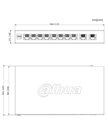 Acquista DAHUA CS4010-8GT-110-V2 Switch PoE 8 porte Gigabit + 2RJ45 Uplink Gigabit 110W Gestibile in Cloud Layer2