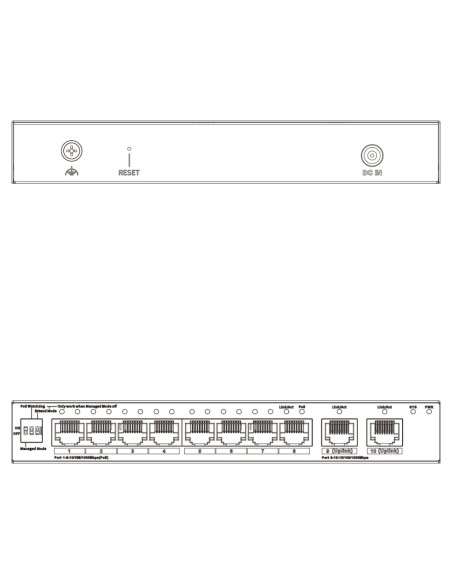 Acheter DAHUA CS4010-8GT-110-V2 switch PoE 8 ports Gigabit + 2 RJ45 uplink Gigabit 110 W administrable dans le Cloud couche 2