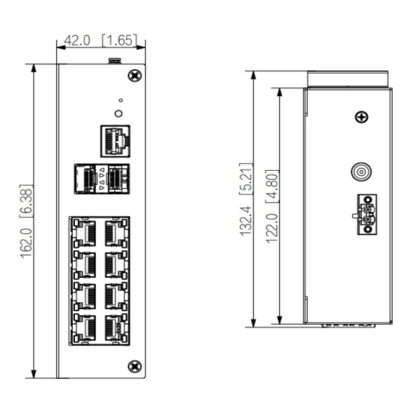 Comprare DAHUA HS4210-8GT-110 Switch Hardened PoE 8 porte Gigabit +2SFP Gigabit 110W gestibile Layer2