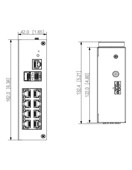 Comprare DAHUA HS4210-8GT-110 Switch Hardened PoE 8 porte Gigabit +2SFP Gigabit 110W gestibile Layer2