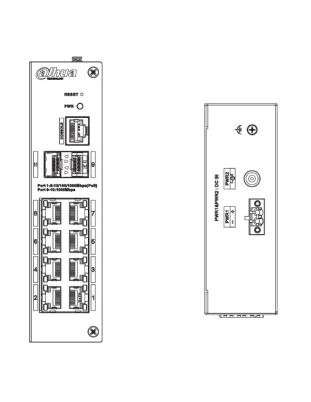 Acheter DAHUA HS4210-8GT-110 Switch renforcé PoE 8 ports Gigabit + 2 SFP Gigabit 110 W administrable Layer 2
