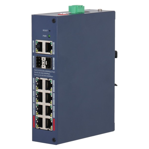 Acheter DAHUA CHS4212-8GT-110 Switch durci PoE 8 ports Gigabit + 2 RJ45 uplink Gigabit + 2 SFP Gigabit 110 W administrable en Cl