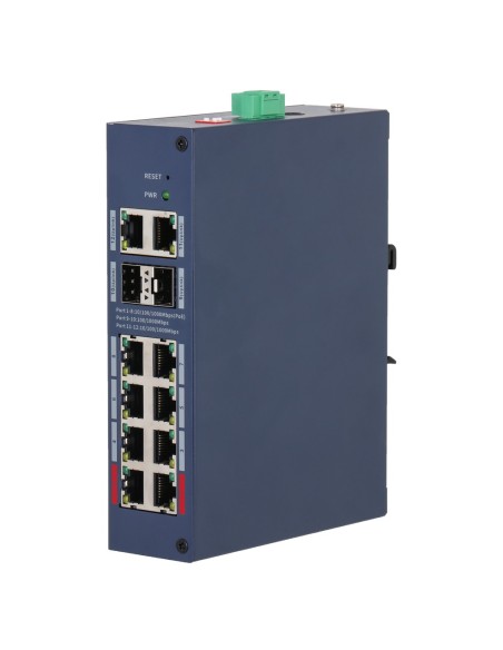 Comprar DAHUA CHS4212-8GT-110 Switch Hardened PoE 8 puertos Gigabit + 2RJ45 Uplink Gigabit + 2SFP Gigabit 110W Gestionable en Cl