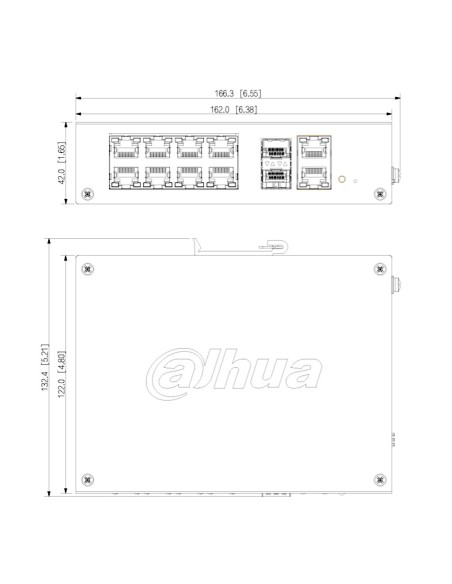 Comprare DAHUA CHS4212-8GT-110 Switch Hardened PoE 8 porte Gigabit + 2RJ45 Uplink Gigabit + 2SFP Gigabit 110W Gestibile in Cl