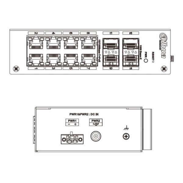 Acheter DAHUA HS4412-8ET-96 Switch durci PoE 8 ports 10/100 + 4 SFP Gigabit 96 W gérable Layer 2