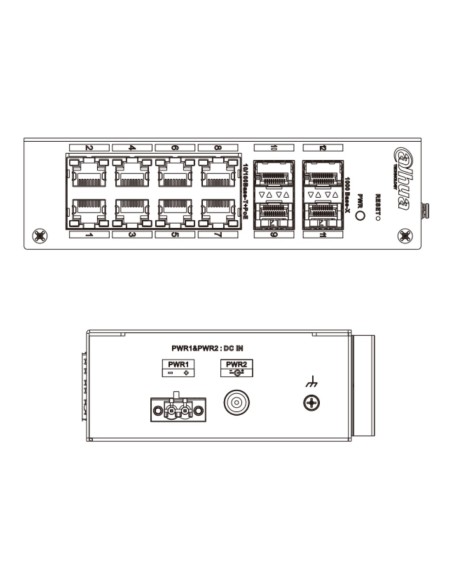 Acquistare DAHUA HS4412-8ET-120 Switch Hardened PoE 8 porte 10/100 +4SFP Gigabit 120W Gestibile Layer2