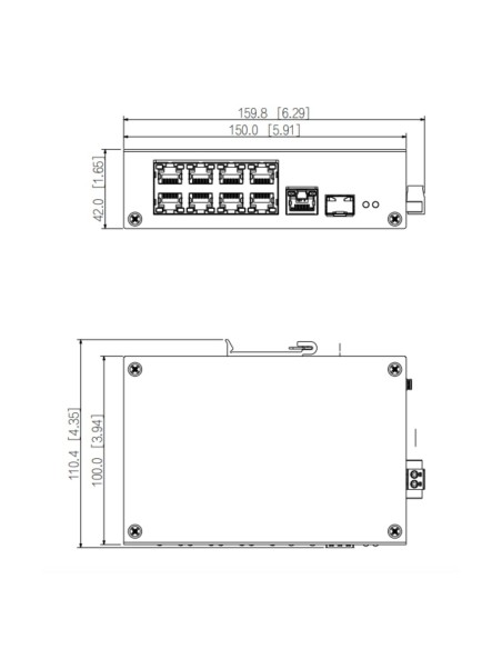 Acheter DAHUA LR2110-8ET-120-V2 Switch plage de température étendue ePoE 8 ports 10/100 + 1 RJ45 uplink Gigabit + 1 SFP Gigabit 