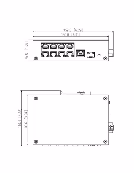 Comprar DAHUA LR2110-8ET-120-V2 Switch Rango Temp Extendida ePoE 8 puertos 10/100 + 1RJ45 Uplink Gigabit + 1SFP Gigabit 120W No_