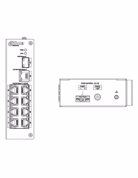Comprar DAHUA LR2110-8ET-120-V2 Switch Rango Temp Extendida ePoE 8 puertos 10/100 + 1RJ45 Uplink Gigabit + 1SFP Gigabit 120W No_