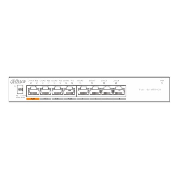 Acheter DAHUA PFS3008-8ET-60 Switch PoE 2.0 8 ports 10/100 60W non géré Layer2