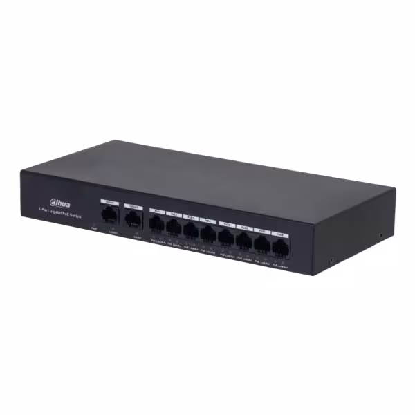 Comprar DAHUA PFS3010-8GT-65 Switch PoE 8 puertos Gigabit + 2RJ45 Uplink Gigabit 65W No_Gestionable Layer2
